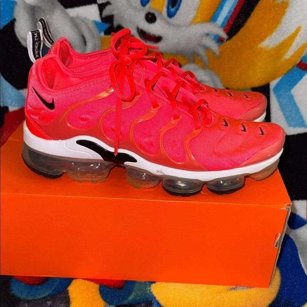 Nike Bright Red VaporMax Plus Shoes
